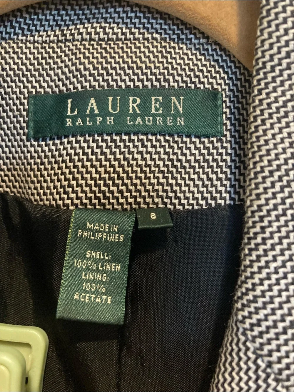 Ralph Lauren vintage black and White Herringbone Blazer size 8 - Picture 4 of 6